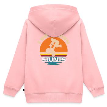 Cascades à vélo BMX Cyclisme Cycologue - Sweat Premium à capuche zippé enfant bio - rose - Dos - AI Model Kid Female (0cm)