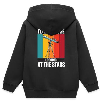 Télescope d’astronomie Soleil Jupiter Mars - Sweat Premium à capuche zippé enfant bio - noir - Dos - AI Model Kid Male (0cm)