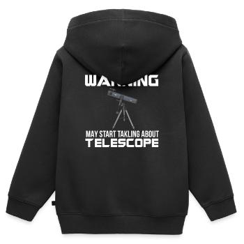 Astronom Warnung Teleskop Milchstraße Galaxie - Kinder Premium Organic Zip Hoodie - Schwarz - Hinten - AI Model Kid Male (0cm)