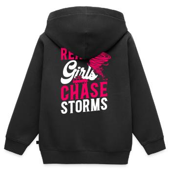 Storm Chaser Hurricane Meteorology - Kinder Premium Organic Zip Hoodie - Schwarz - Hinten - AI Model Kid Male (0cm)