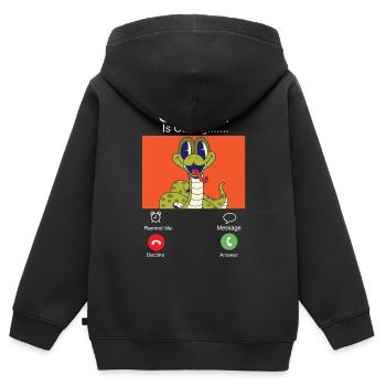 Snake Serpent Phone Display Snake - Kinder Premium Organic Zip Hoodie - Schwarz - Hinten - AI Model Kid Male (0cm)