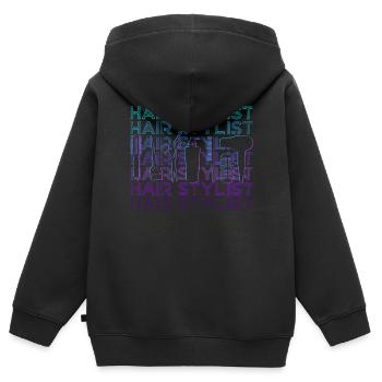 Friseur Friseurin Friseurin Retro - Kinder Premium Organic Zip Hoodie - Schwarz - Hinten - AI Model Kid Male (0cm)