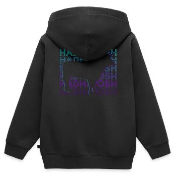Hadhayosh Altpersische Mythologie Retro - Kinder Premium Organic Zip Hoodie - Schwarz - Hinten - AI Model Kid Male (0cm)