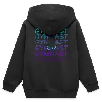 Turnerin Gymnastik Retro - Kinder Premium Organic Zip Hoodie - Schwarz - Hinten - AI Model Kid Male (0cm)