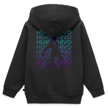 Huay Chivo Bête Maya Mythologie Maya Rétro - Sweat Premium à capuche zippé enfant bio - noir - Dos - AI Model Kid Male (0cm)