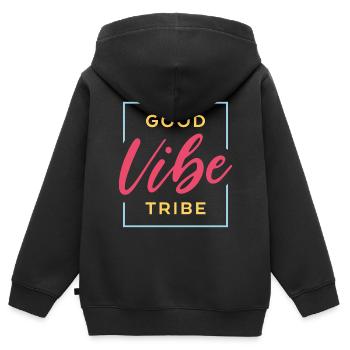 Gute Stimmung Tribe Colour - Kinder Premium Organic Zip Hoodie - Schwarz - Hinten - AI Model Kid Male (0cm)