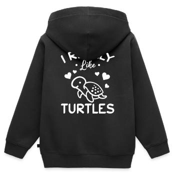 I Really Like Turtles Sea Turtle Lover Cute Turtle - Kinder Premium Organic Zip Hoodie - Schwarz - Hinten - AI Model Kid Male (0cm)