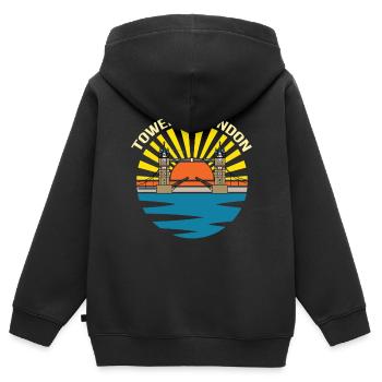 England Thames Tower Bridge Westminster - Kids Premium Organic Zip-up Hoodie - black - Back - AI Model Kid Male (0cm)
