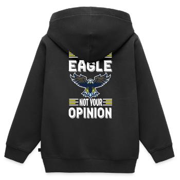 Adler ich will Falknerei Raubvogel Vögel - Kinder Premium Organic Zip Hoodie - Schwarz - Hinten - AI Model Kid Male (0cm)
