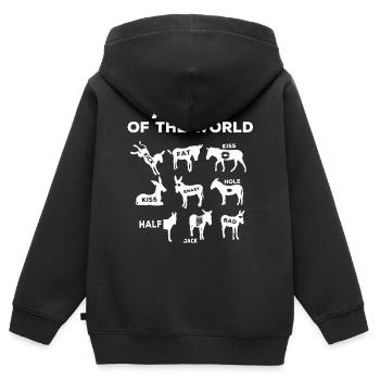 Esel Der Welt, Esel - Kinder Premium Organic Zip Hoodie - Schwarz - Hinten - AI Model Kid Male (0cm)