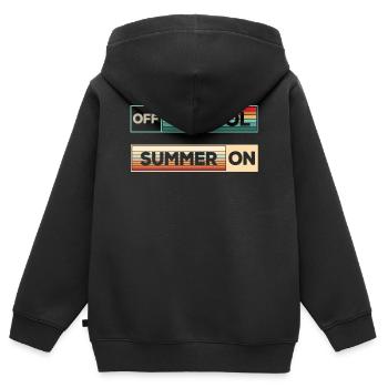 Schule Ist Draußen, Sommer Auf - Kinder Premium Organic Zip Hoodie - Schwarz - Hinten - AI Model Kid Male (0cm)