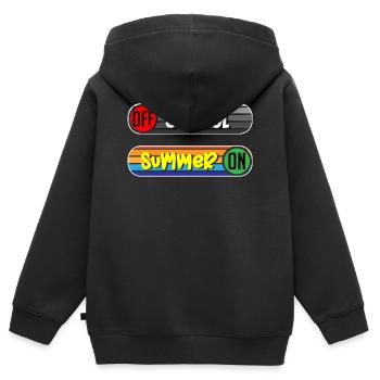Schule Ist Draußen, Sommer Auf - Kinder Premium Organic Zip Hoodie - Schwarz - Hinten - AI Model Kid Male (0cm)