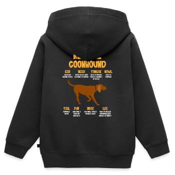Anatomie Eines Redbone Coonhounds - Kinder Premium Organic Zip Hoodie - Schwarz - Hinten - AI Model Kid Male (0cm)