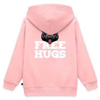 Wolf Embrace Wild Dog Full Moon Wolf Pack - Kids Premium Organic Zip-up Hoodie - rose - Back - AI Model Kid Female (0cm)