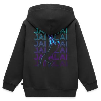 Jai Alai Player Retro - Kids Premium Organic Zip-up Hoodie - black - Back - AI Model Kid Male (0cm)