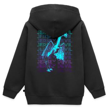 Jersey Devil Cryptozoology Retro - Kids Premium Organic Zip-up Hoodie - black - Back - AI Model Kid Male (0cm)