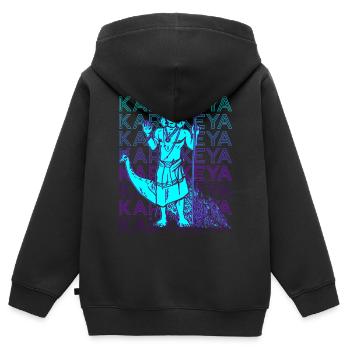 Kartikeya Dieu hindou Mythologie hindoue Dieu ancien - Sweat Premium à capuche zippé enfant bio - noir - Dos - AI Model Kid Male (0cm)