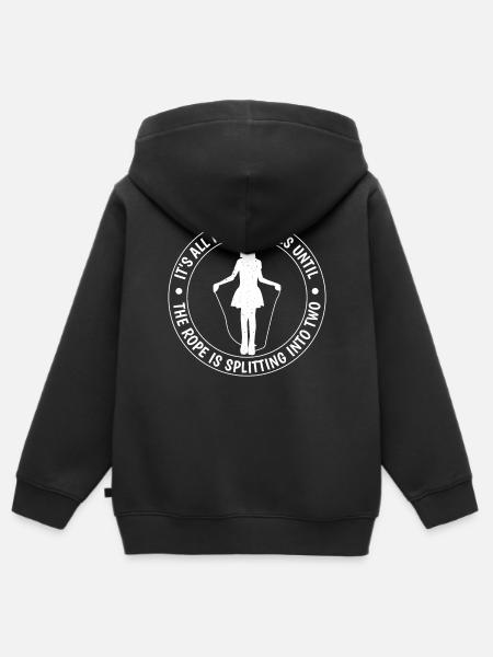 Salto con la corda per il fitness roping - Felpa Premium con cappuccio con zip bambino bio - nero