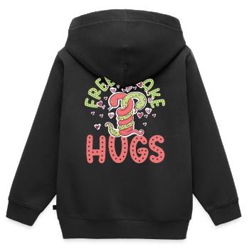 Serpent Serpent Gratuit Serpent Câlins de Serpent - Sweat Premium à capuche zippé enfant bio - noir - Dos - AI Model Kid Male (0cm)