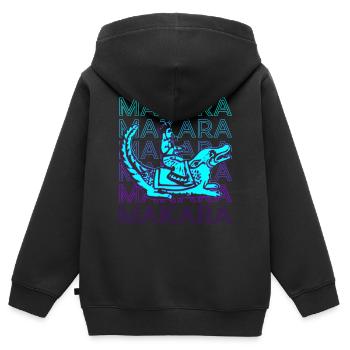 Makara Mythologie hindoue Ancienne rétro hindoue - Sweat Premium à capuche zippé enfant bio - noir - Dos - AI Model Kid Male (0cm)