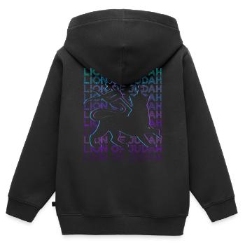 Löwe von Juda Jude Jude Hebräisch Israelit Israel - Kinder Premium Organic Zip Hoodie - Schwarz - Hinten - AI Model Kid Male (0cm)