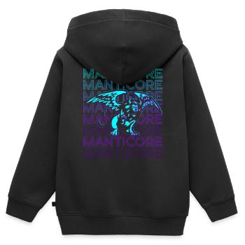 Mantikor Persische Mythologie Antike - Kinder Premium Organic Zip Hoodie - Schwarz - Hinten - AI Model Kid Male (0cm)