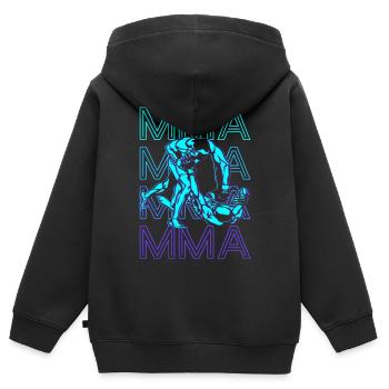 MMA Mixed Martial Arts Retro - Kids Premium Organic Zip-up Hoodie - black - Back - AI Model Kid Male (0cm)