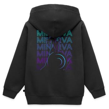 Minerva Déesse romaine Mythologie romaine - Sweat Premium à capuche zippé enfant bio - noir - Dos - AI Model Kid Male (0cm)