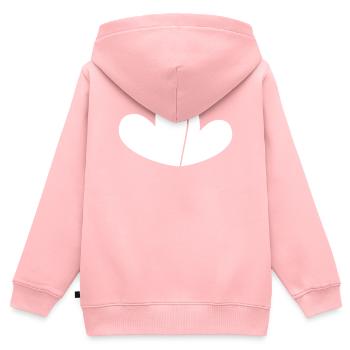 Double Coeur Blanc - Sweat Premium à capuche zippé enfant bio - rose - Dos - AI Model Kid Female (0cm)