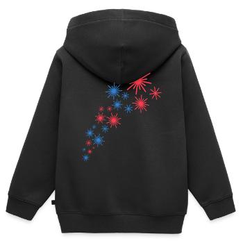 Sternenhimmel In Blau Und Rot - Kinder Premium Organic Zip Hoodie - Schwarz - Hinten - AI Model Kid Male (0cm)