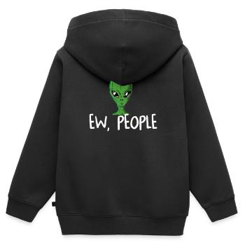 Alien - Kinder Premium Organic Zip Hoodie - Schwarz - Hinten - AI Model Kid Male (0cm)