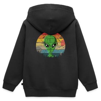 Alien Geschenk Außerirdische Ufo Area 51 Sci-fi - Kinder Premium Organic Zip Hoodie - Schwarz - Hinten - AI Model Kid Male (0cm)