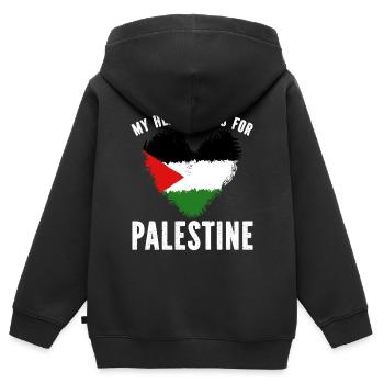 Palästina Geschenk Free Palestine Gaza Streifen - Kinder Premium Organic Zip Hoodie - Schwarz - Hinten - AI Model Kid Male (0cm)