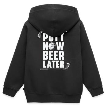 Golf Golfer Golfball Golfspieler Golfschläger - Kinder Premium Organic Zip Hoodie - Schwarz - Hinten - AI Model Kid Male (0cm)
