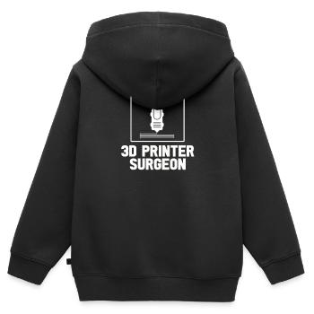 3D-Drucker Druckmaschine Technik Technologie Hobby - Kinder Premium Organic Zip Hoodie - Schwarz - Hinten - AI Model Kid Male (0cm)