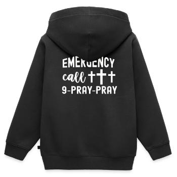 Christen Religion Evangelisch Bibel Jesus Kirche - Kinder Premium Organic Zip Hoodie - Schwarz - Hinten - AI Model Kid Male (0cm)