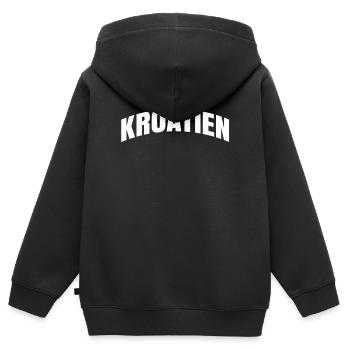 Kroatien - Kinder Premium Organic Zip Hoodie - Schwarz - Hinten - AI Model Kid Male (0cm)