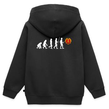 Ossi Geschenk Ostdeutschland NVA Germania Osten - Kinder Premium Organic Zip Hoodie - Schwarz - Hinten - AI Model Kid Male (0cm)