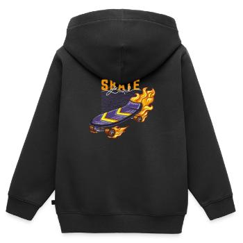 Skater Skateboard Cadeau Halfpipe Sk8 Ollie - Sweat Premium à capuche zippé enfant bio - noir - Dos - AI Model Kid Male (0cm)