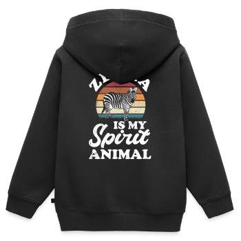 Zebra - Kinder Premium Organic Zip Hoodie - Schwarz - Hinten - AI Model Kid Male (0cm)