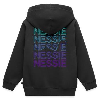 Loch Ness Monster Nessie Kryptide Kryptozoologie - Kinder Premium Organic Zip Hoodie - Schwarz - Hinten - AI Model Kid Male (0cm)
