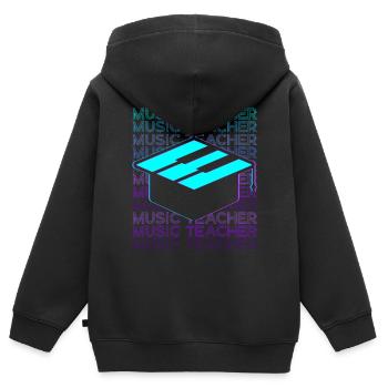 Professeur de Musique Musicien Rétro - Sweat Premium à capuche zippé enfant bio - noir - Dos - AI Model Kid Male (0cm)