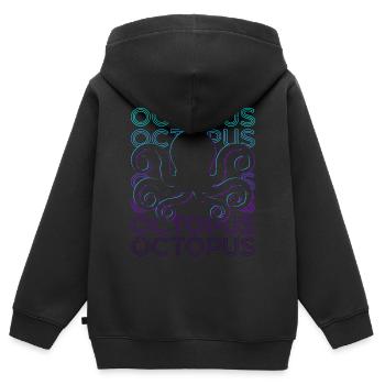Oktopus Retro - Kinder Premium Organic Zip Hoodie - Schwarz - Hinten - AI Model Kid Male (0cm)
