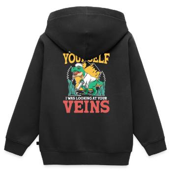 Don't Flatter Yourself I Was Looking At Your Veins - Kinder Premium Organic Zip Hoodie - Schwarz - Hinten - AI Model Kid Male (0cm)
