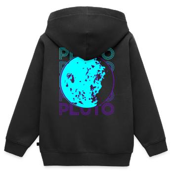 Pluto Retro - Kinder Premium Organic Zip Hoodie - Schwarz - Hinten - AI Model Kid Male (0cm)