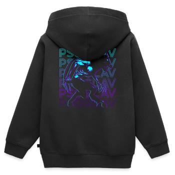 Psoglav Slawische Mythologie Retro - Kinder Premium Organic Zip Hoodie - Schwarz - Hinten - AI Model Kid Male (0cm)