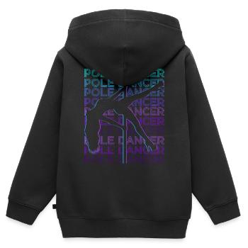 Pole Dancer Pole Dance Rétro - Sweat Premium à capuche zippé enfant bio - noir - Dos - AI Model Kid Male (0cm)