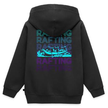 Rafting Wildwasser Raft Retro - Kinder Premium Organic Zip Hoodie - Schwarz - Hinten - AI Model Kid Male (0cm)