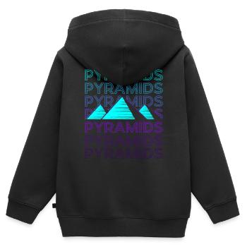 Pyramiden Ägyptische Pyramide Retro - Kinder Premium Organic Zip Hoodie - Schwarz - Hinten - AI Model Kid Male (0cm)