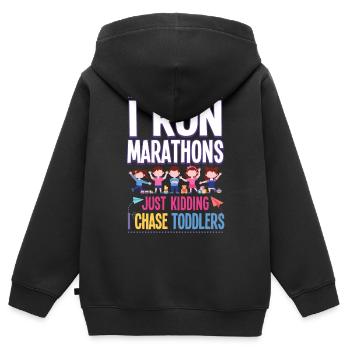 Fournisseur de services de garde d’enfants Enseignant - Sweat Premium à capuche zippé enfant bio - noir - Dos - AI Model Kid Male (0cm)